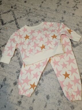 Pink Chicken Kids Star Sweatshirt & Joggers in Pink, Cream & Brown